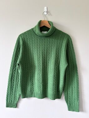 Aritzia TNA Cableknit Turtleneck Sweater Wool & Cashmere